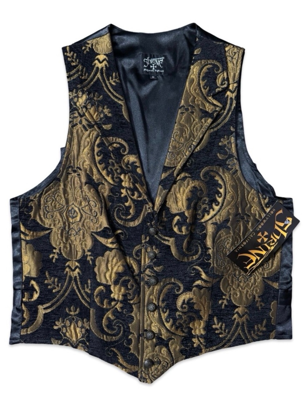 Shrine Aristocrat Vest Size Large Gold Brown Tapestry Brocade Victorian Gothic